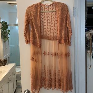 Lace bohemian sheer cover up or shawl